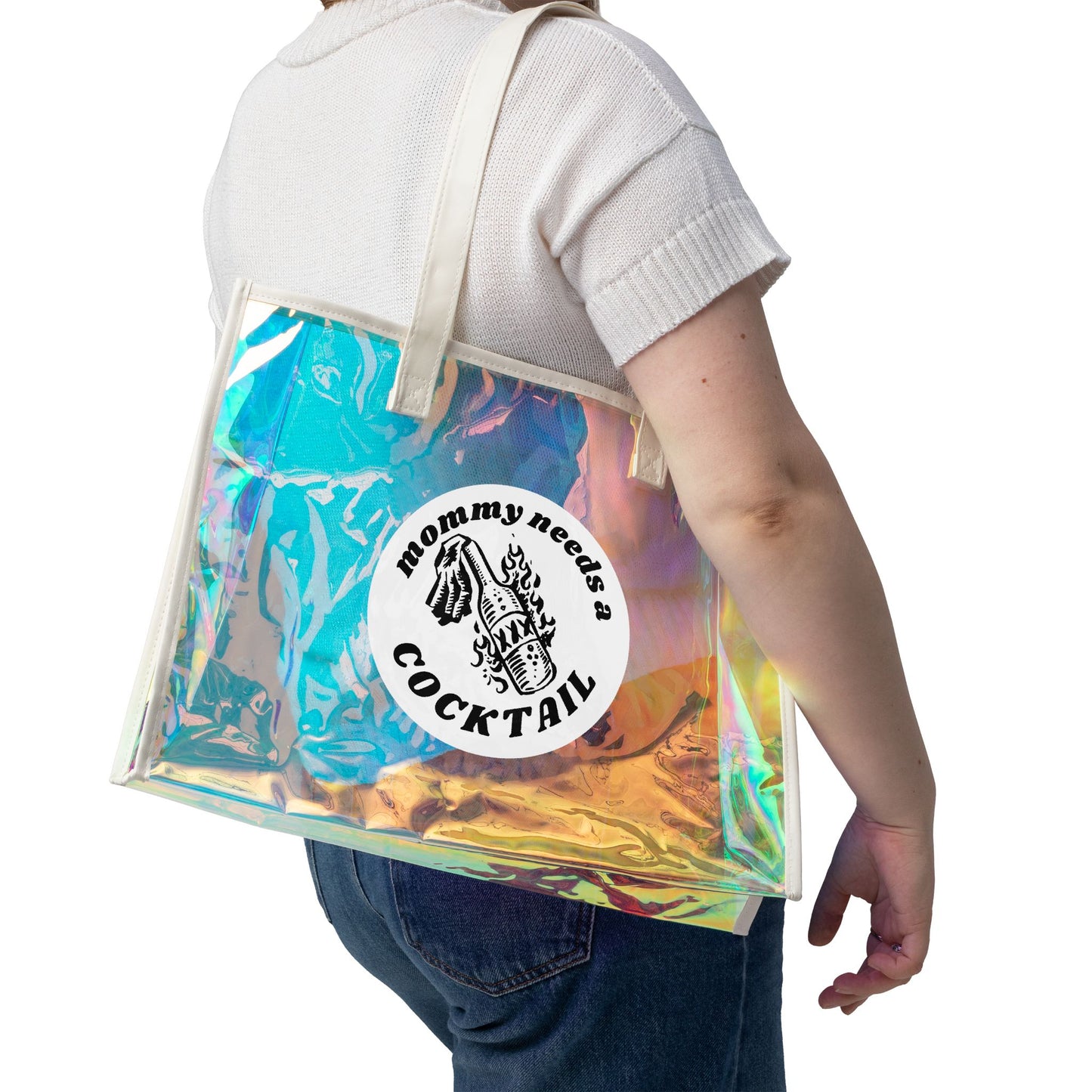 Mother’s Little Helper Beach Holographic Tote Bag