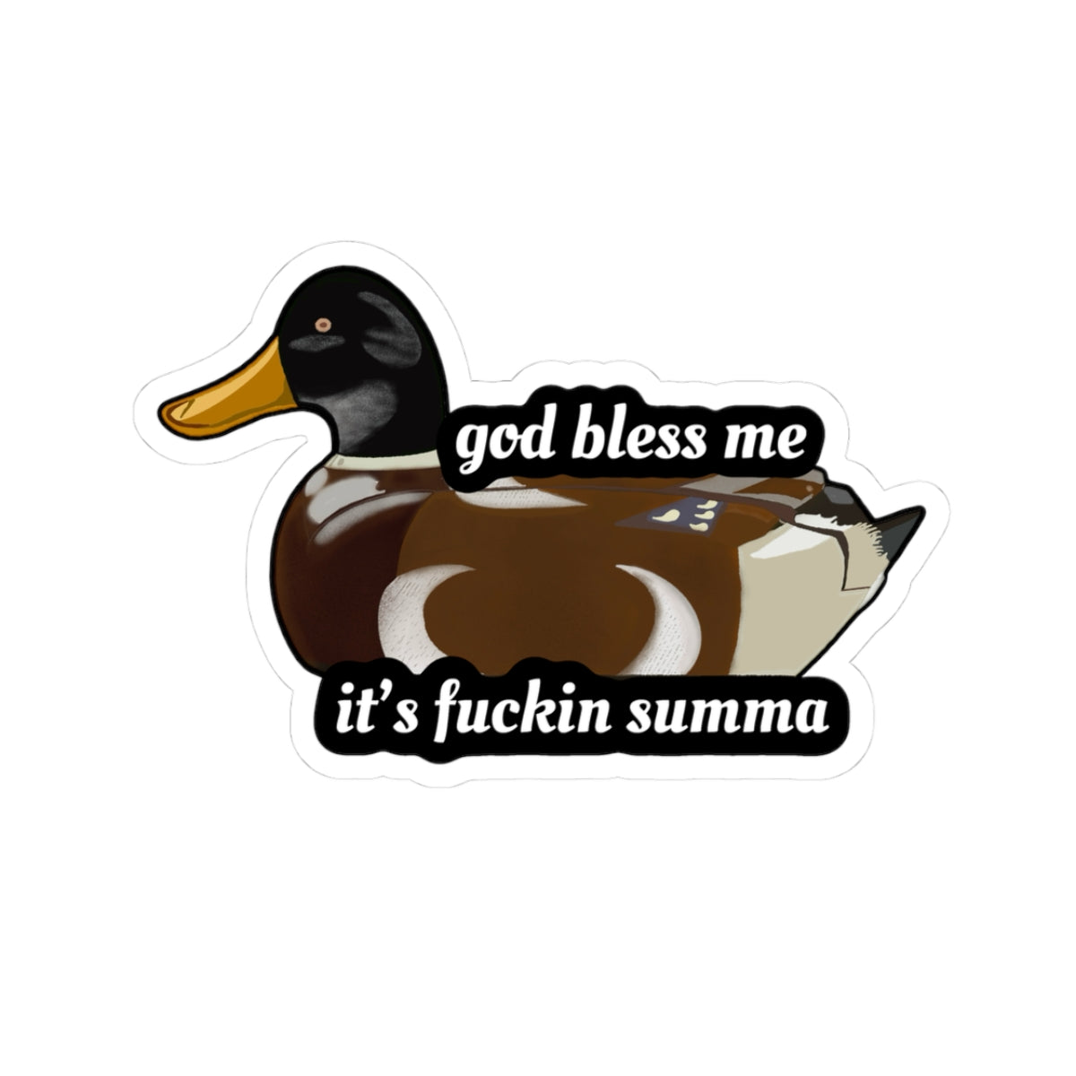 Jersey Shore Duck Phone Kiss-Cut Sticker
