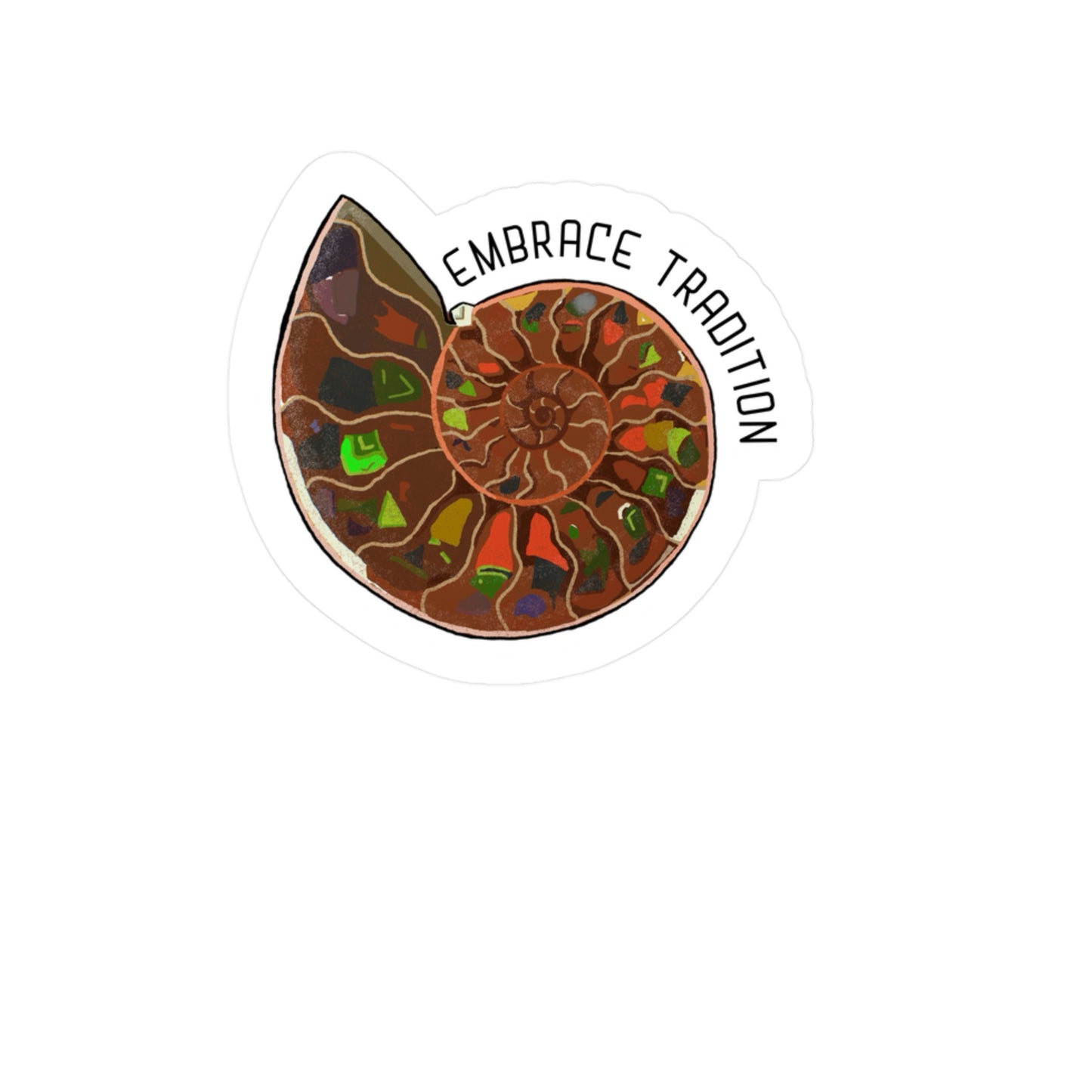 Nautilus Fossil Kiss-Cut Vinyl Decal (Embrace Tradition)