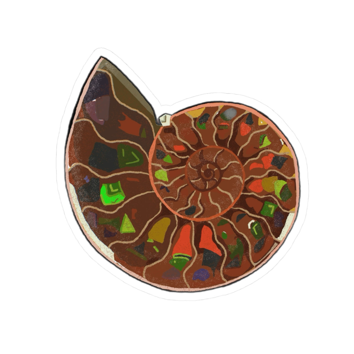 Nautilus Fossil Kiss-Cut Sticker