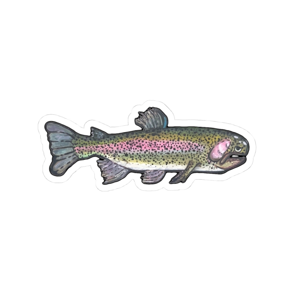 Rainbow Salmon Kiss-Cut Sticker