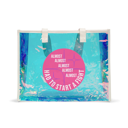 Punk Lyric Beach Holographic Tote Bag