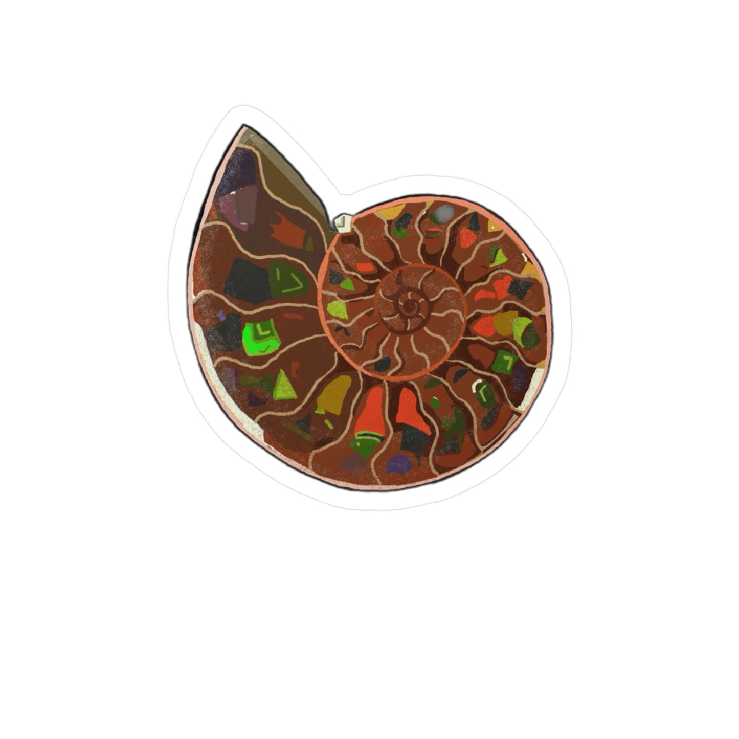 Nautilus Fossil Kiss-Cut Vinyl Decals